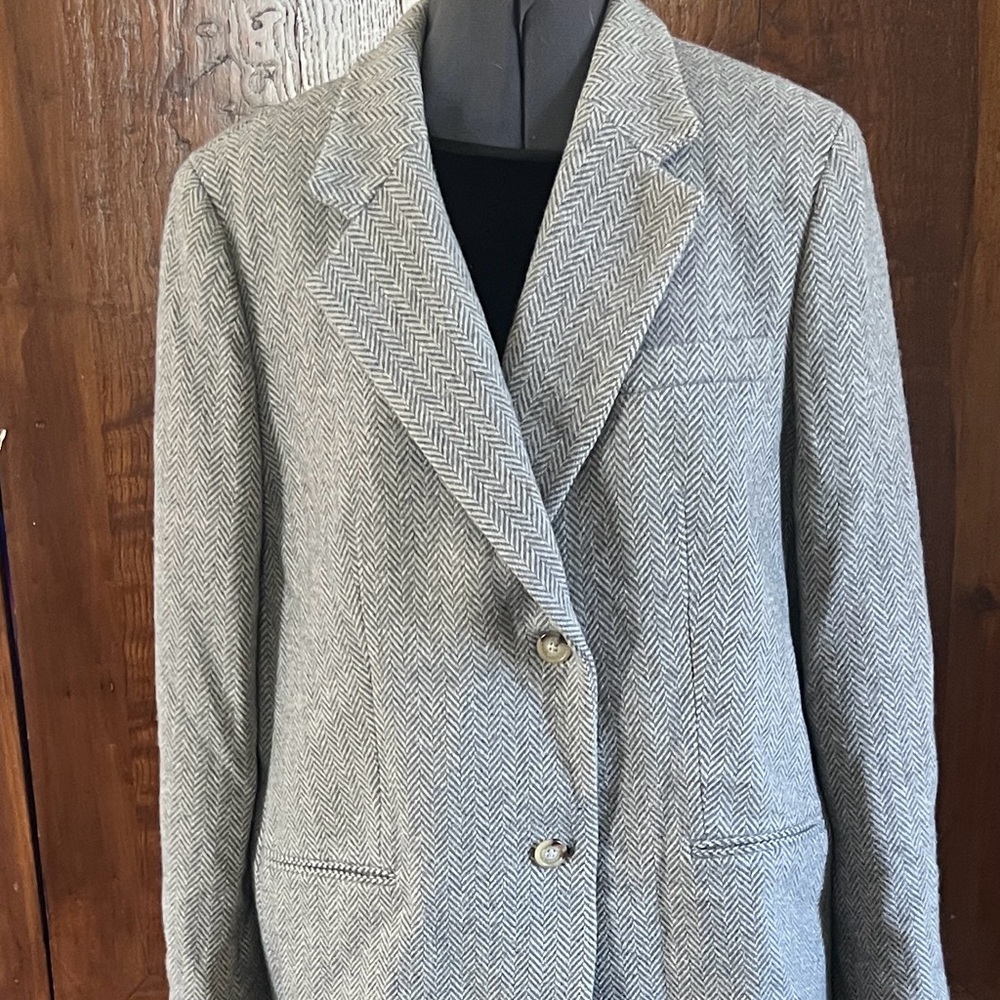 Ralph Lauren Classic Gray Herringbone Blazer